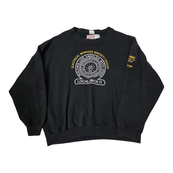 Y2K Los Angeles Local 11 Electrician Union Workers IBEW Pullover Sweatshirt 2XL - Picture 2 of 8